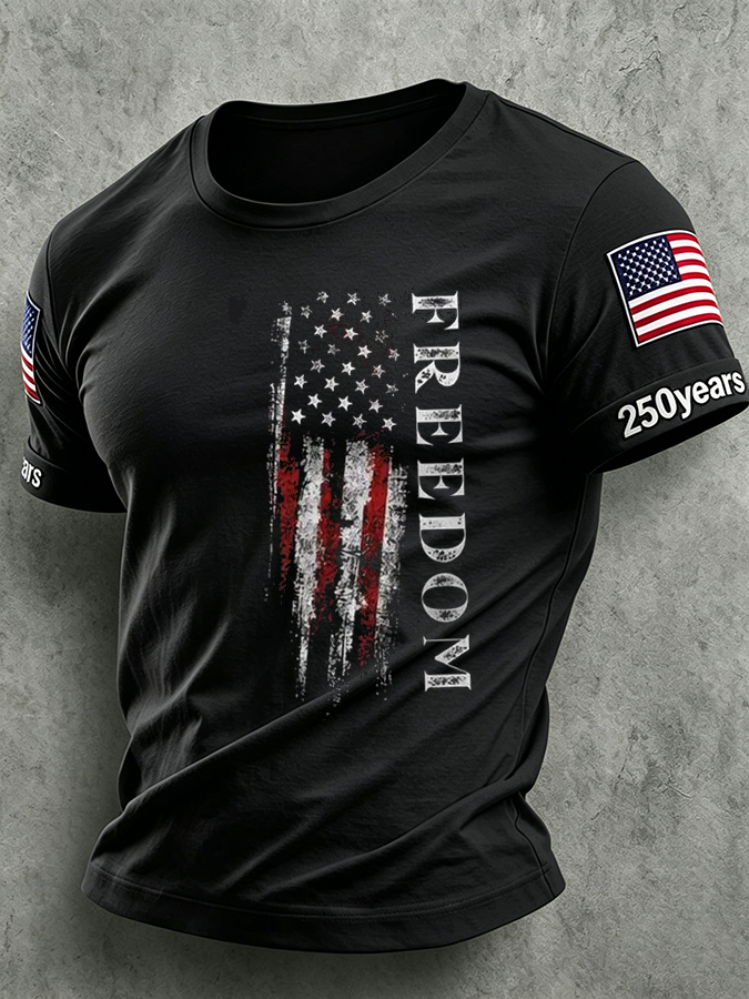 Men'S America Flag Printed Casual T-Shirt