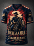 Men's Juneteenth Buffalo Soldier Cycling Art Print Top