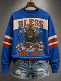 Women's Football Bulls Bills Lover Go Good Printed Sweatshirt