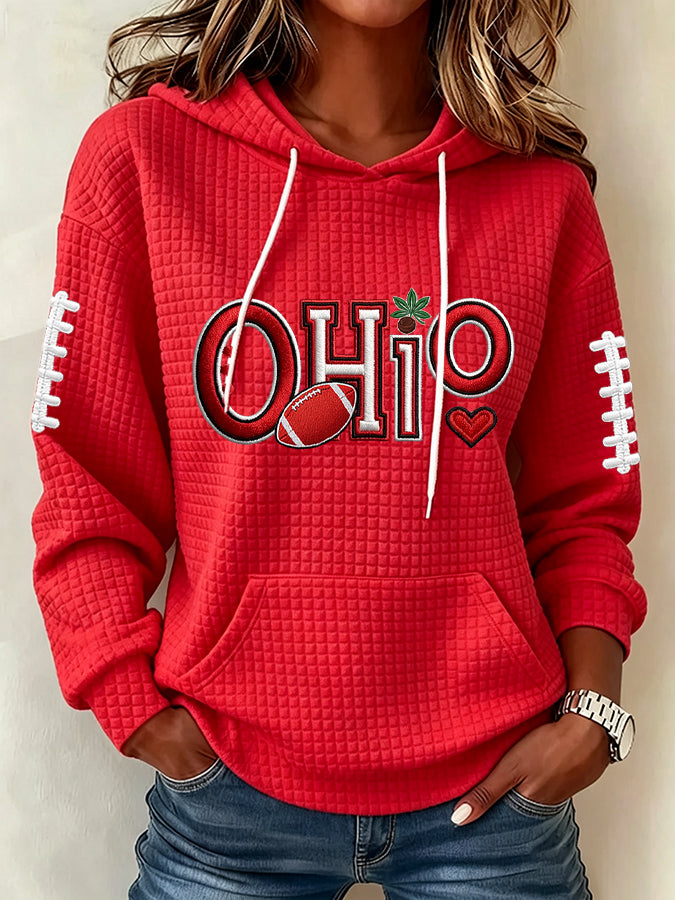 Women's University Football Team Fans Print Sweatshirt