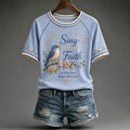 Women's Faith Floral Art Print T-Shirt