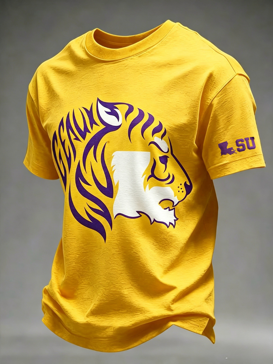 Men's Football Printed Round Neck T-Shirt