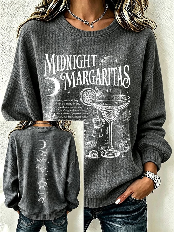 Women's Midnight Margaritas Print Hooded Sweatshirt