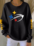 Women'S Football Print Casual Sweatshirt