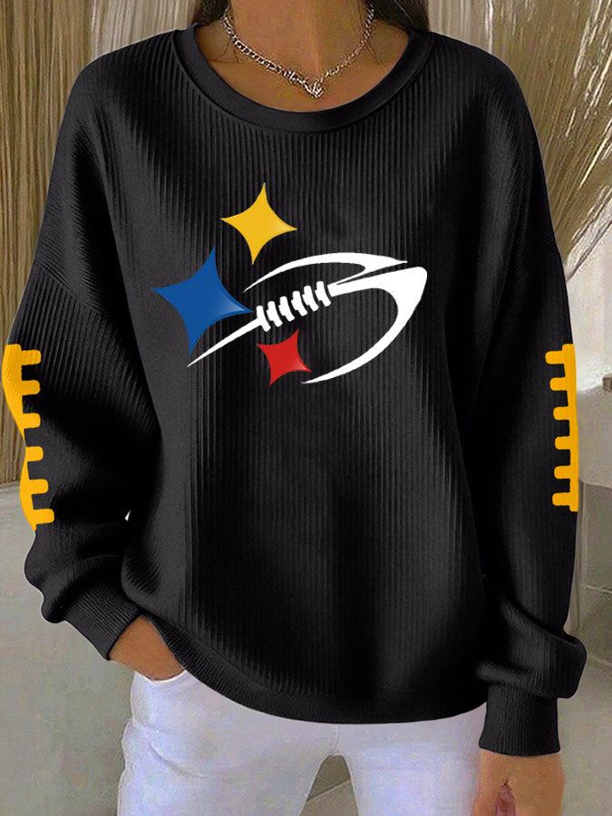 Women'S Football Print Casual Sweatshirt