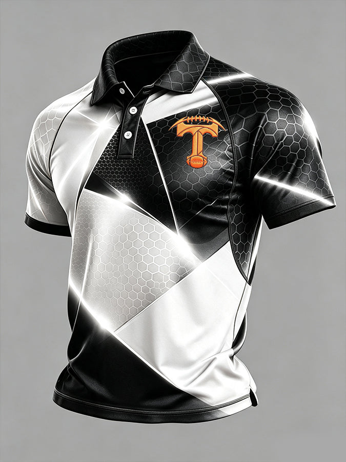 Men's University Football Team Fans Football Print Casual Polo