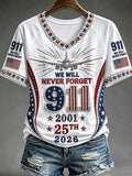 Women's We Will Never Forget 9 11 Print T-shirt