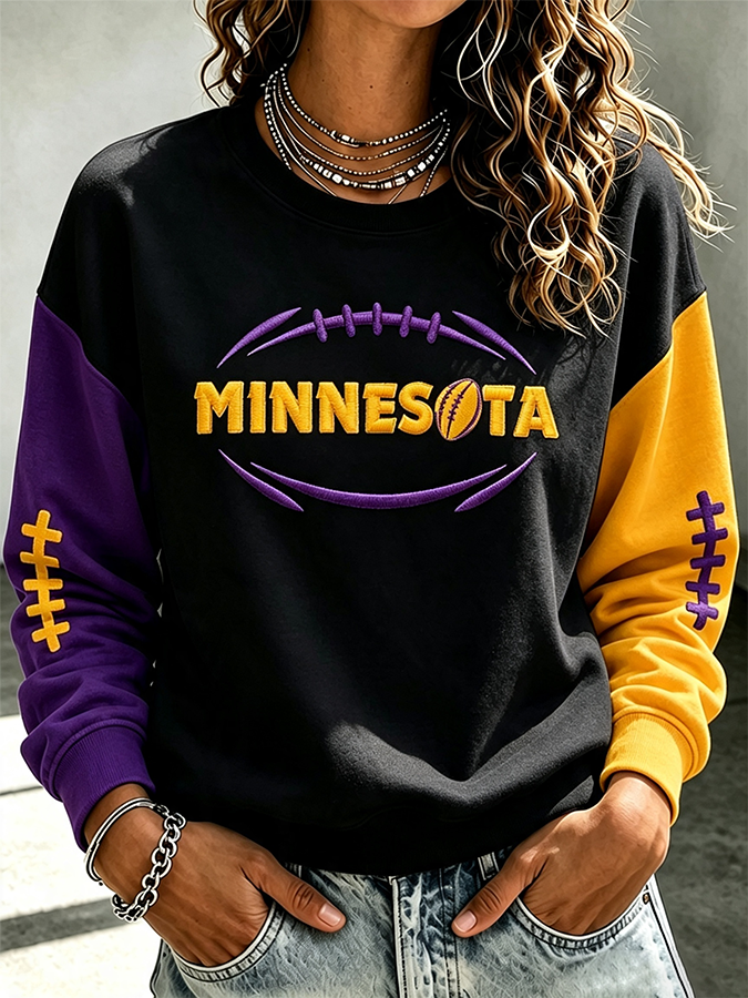 Women's Football Printed Casual Sweatshirt