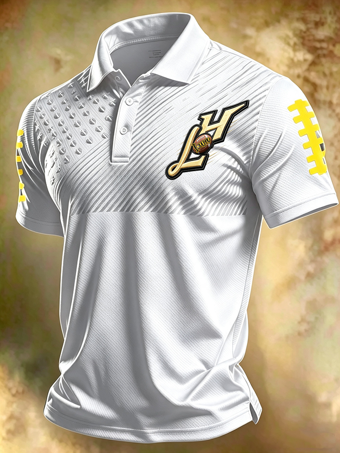 Men'S Football Printed Polo Shirt