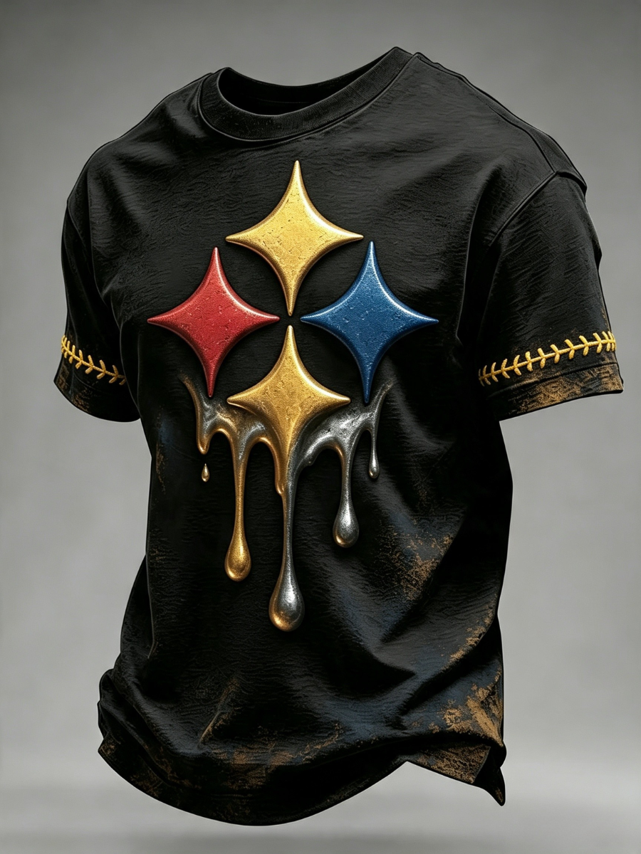 Men's Football printed short sleeved T-shirt