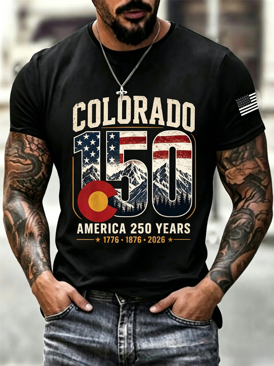 Men'S Colorado Print Short Sleeve T-Shirt
