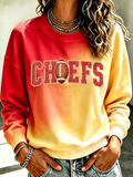 Women's Football Printed Casual Sweatshirt