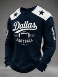 Men's Football Fan Round Neck Waffle Hoodie