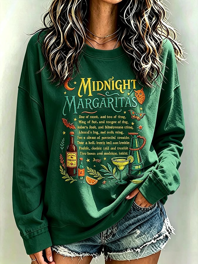 Women's Always Throw Spilled Salt Over Your Left Shoulder Print Casual Sweatshirt