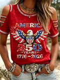 Women's Casual Printed Off-Shoulder Top