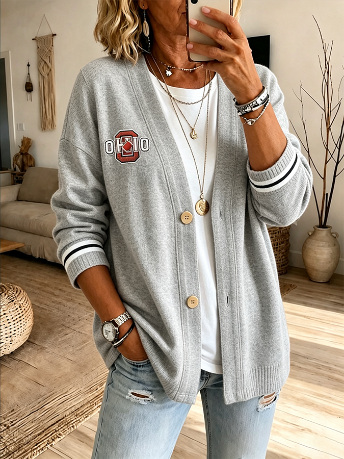 Women'S University Football Fan Cardigan