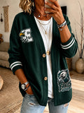 Women'S Football Fan Casual Cardigan Top