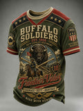 Buffalo Soldiers Vintage Military Heritage 3D Graphic T-Shirt
