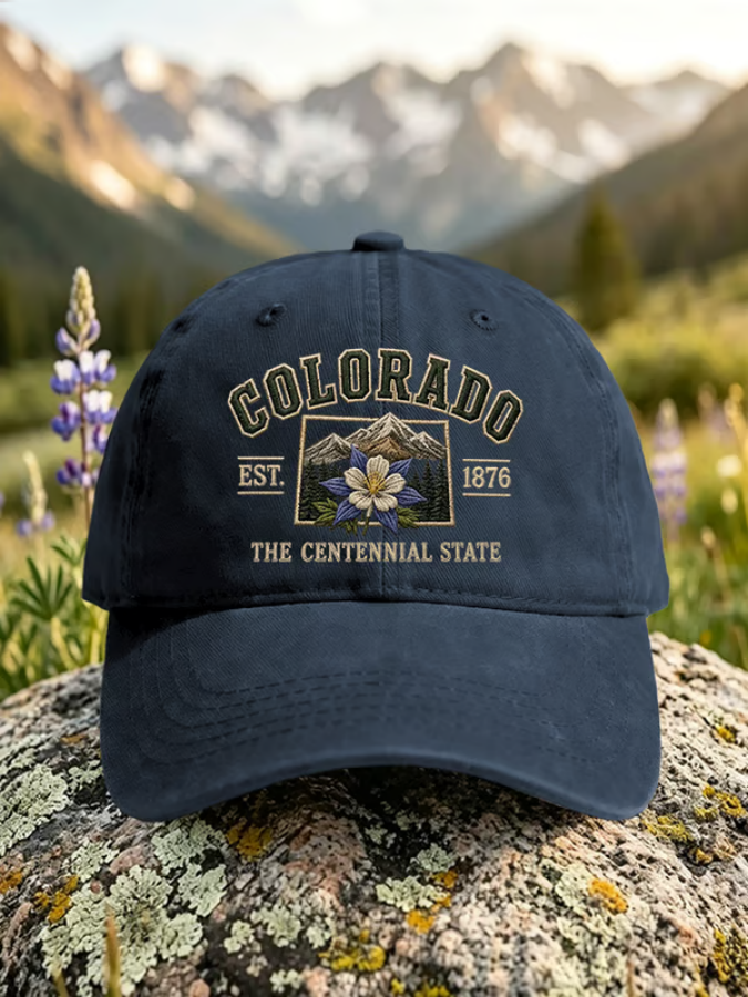 Retro Colorado Est. 1876 The Centennial State Print Baseball Cap