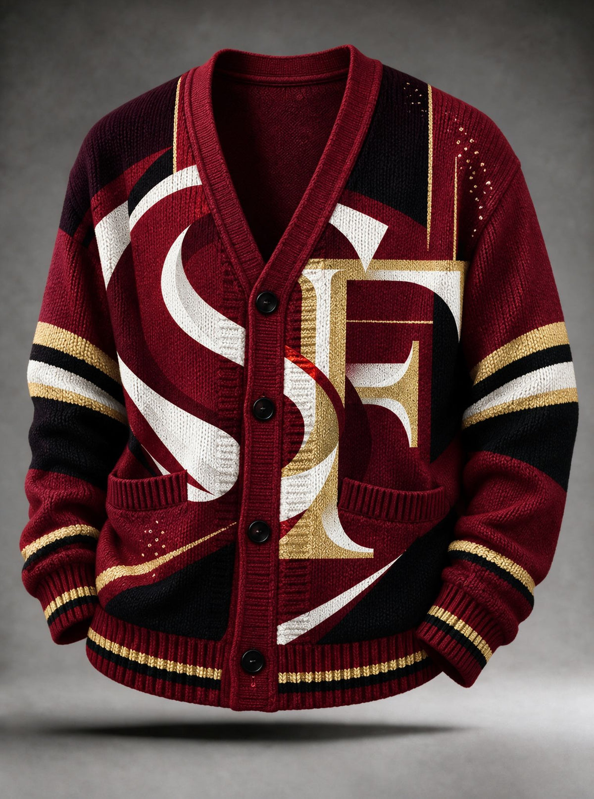 Men'S Sports Football Long Sleeved Cardigan