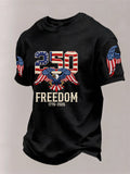 Men’s USA 250th Anniversary Embroidered Print Short Sleeve Waffle T-Shirt