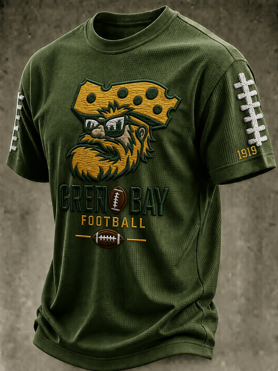 Men'S Football Print Waffle T-Shirt