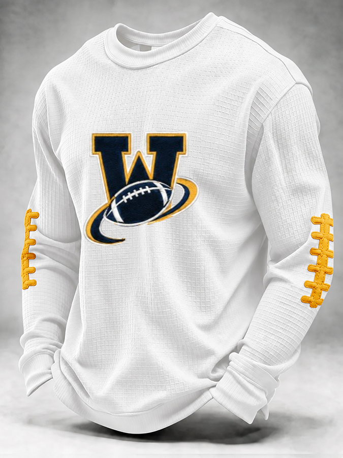 Men'S Football Printed Waffle T-Shirt