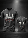 Men's "Never Forget 9/11" Design Comfortable Crew Neck Retro T-Shirt