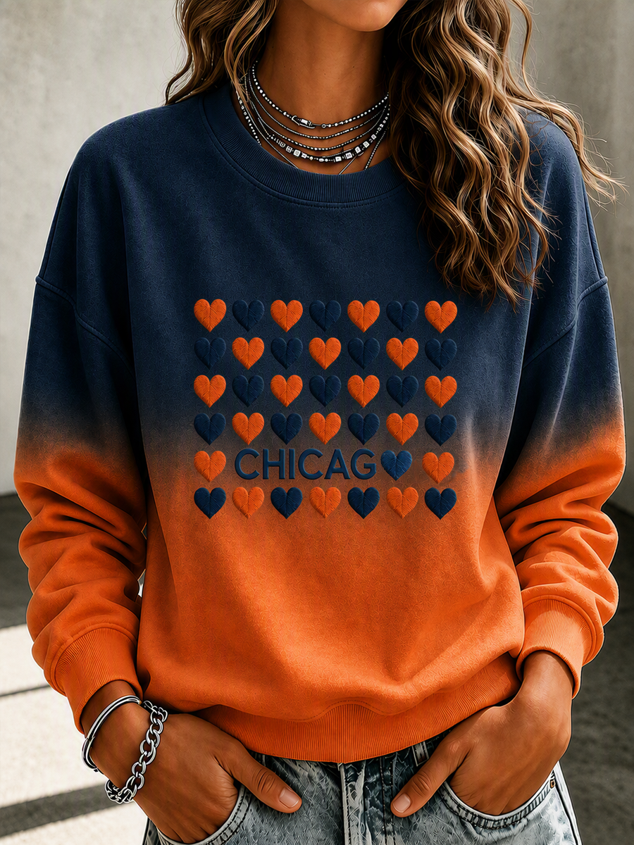 Women's Football Printed Casual Sweatshirt