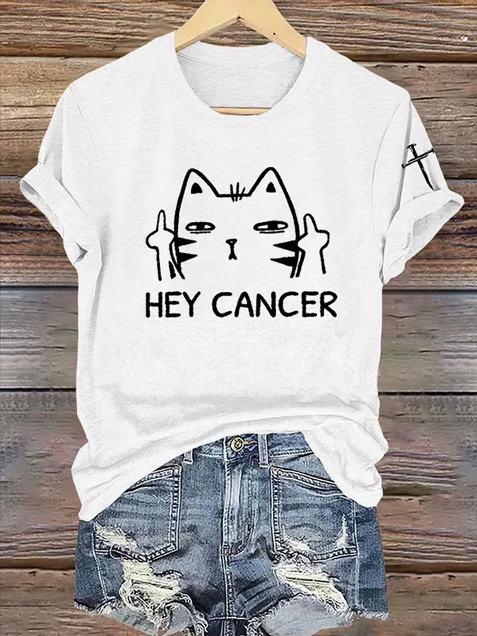 Women'S Breast Cancer Awareness Printed Casual T-Shirt