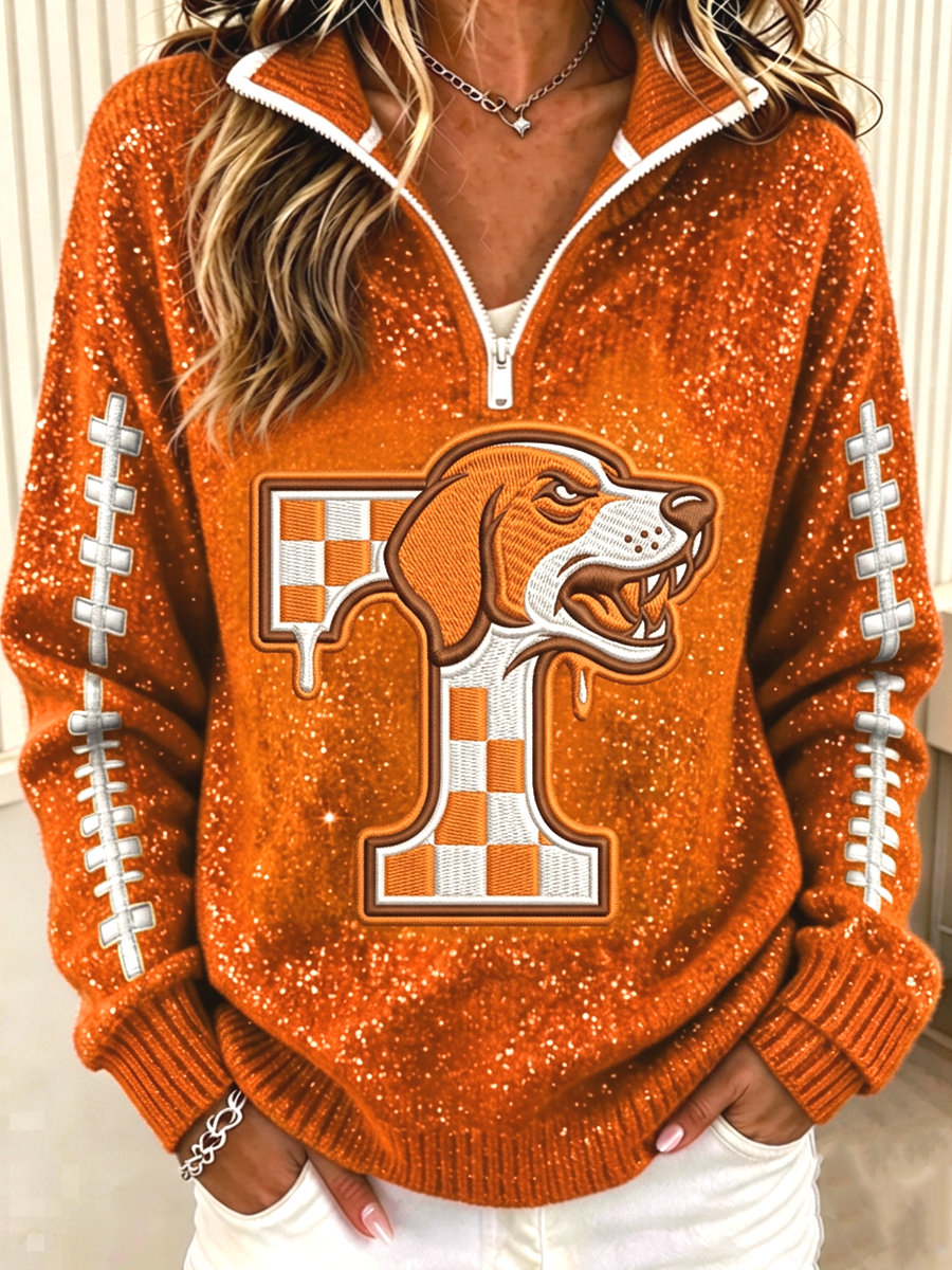 Women's Rugby Printed Zipper Hoodie