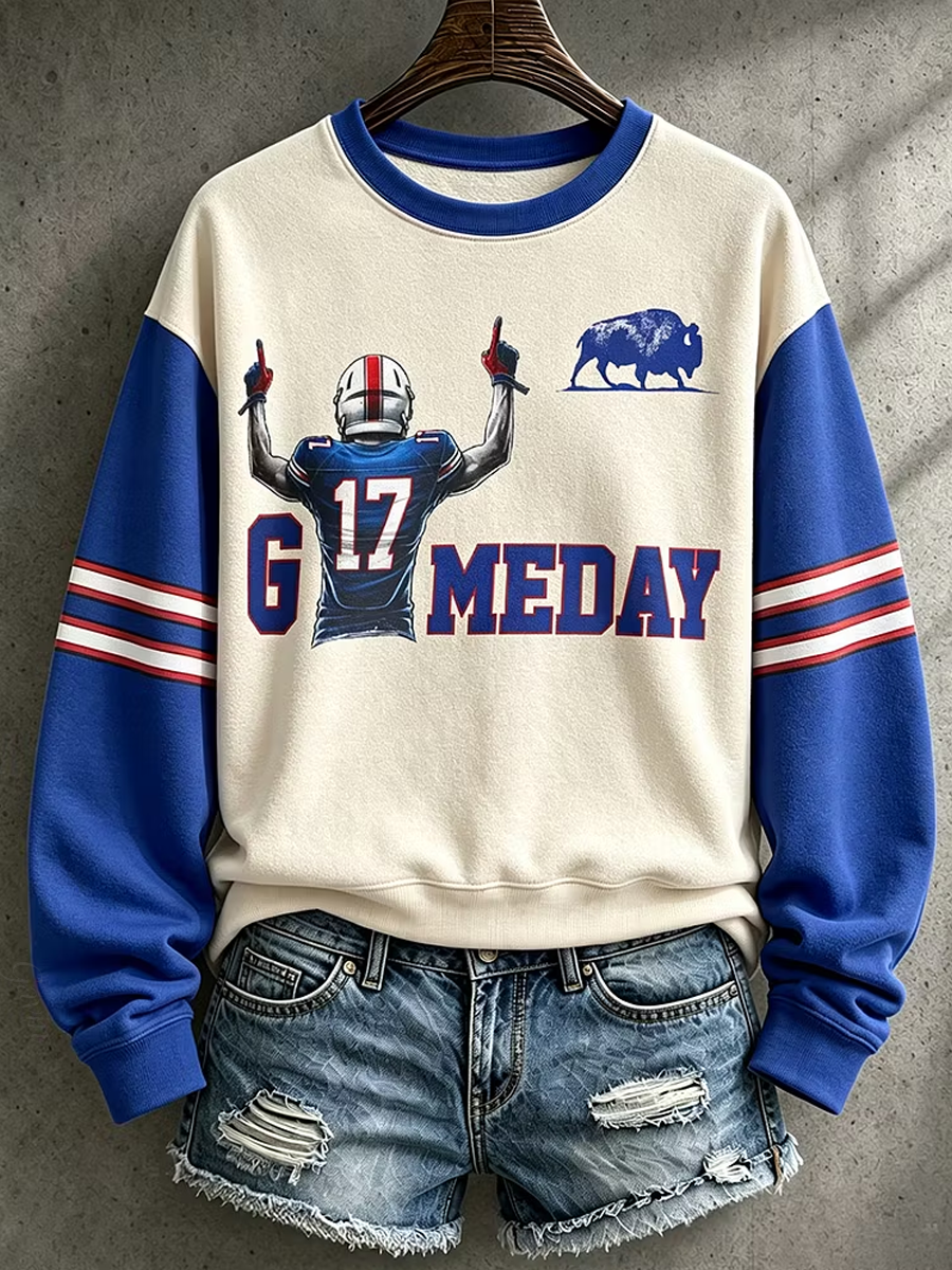 Women'S Football Lover Bulls BUF Art Printed Sweatshirt