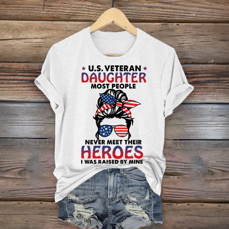 Women's Veteran Casual Printed T-shirt