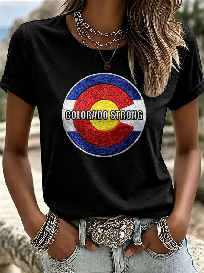 Women'S Colorado Strong Printed Casual T-Shirt