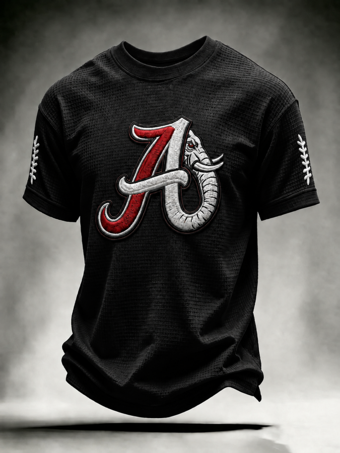 Men'S  Football  Printed  Waffle T-Shirt