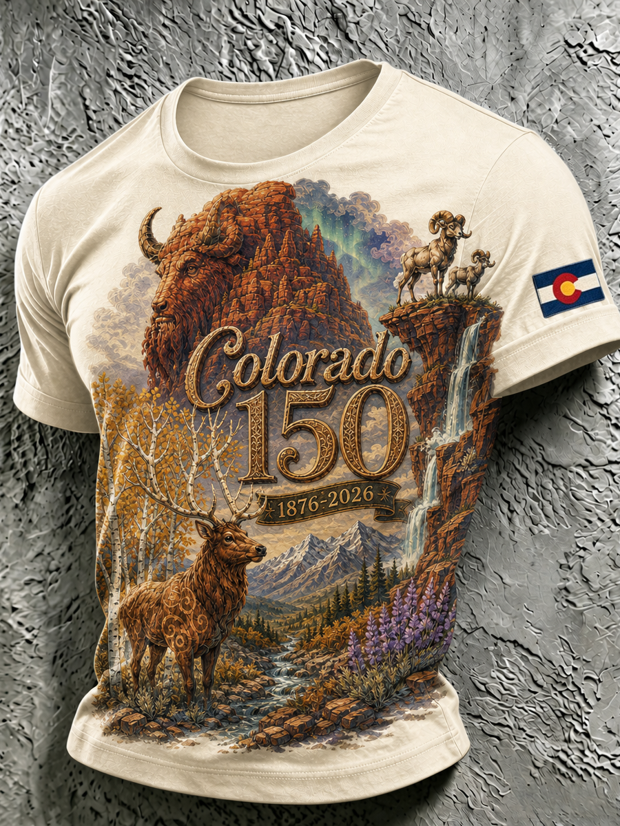Men's Colorado Strong Print Short Sleeve T-Shirt