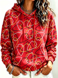 Women's Casual Vintage Team Fan Hooded Sweatshirt