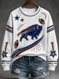 Women'S Football Lover Bulls BUF Art Printed Sweatshirt