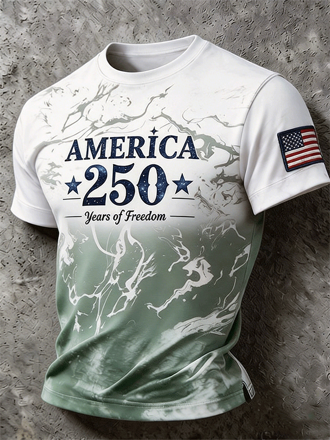 Men's America 250 Years of Freedom Tie-Dye Patriotic T-Shirt