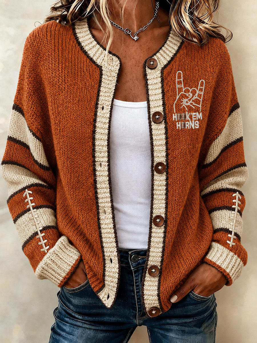 Women's American football knit cardigan