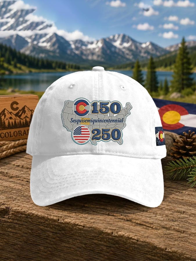 Retro Sesqui Semiquincentennial Colorado 150 Years Usa 250 Print Baseball Cap