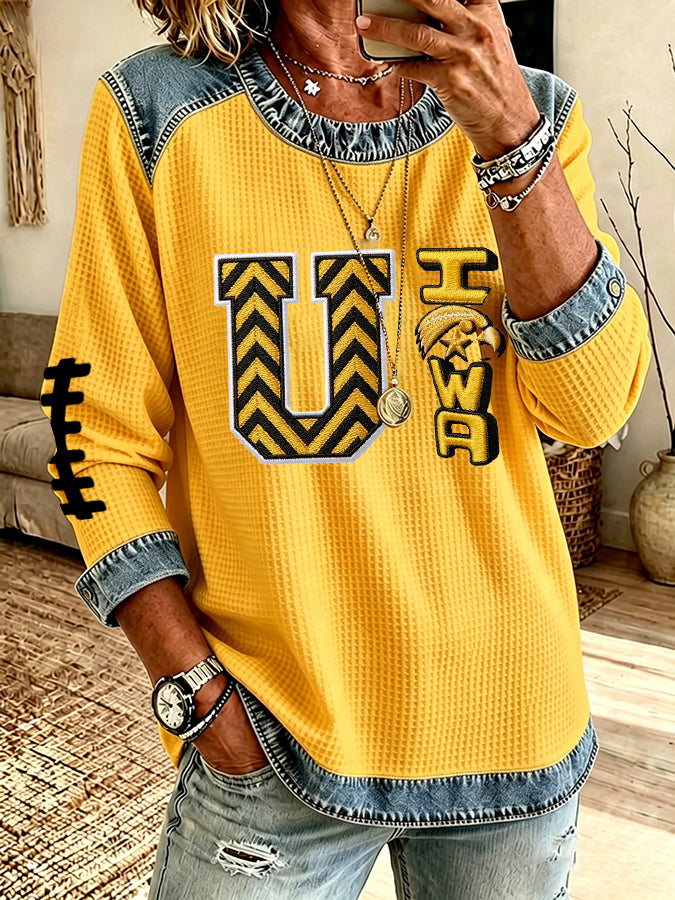 Women'S Football Printed Casual Long Sleeve Top