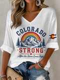 Women'S Colorado Strong After The Storm Comes Hope Rainbow Mountain Colorado Top