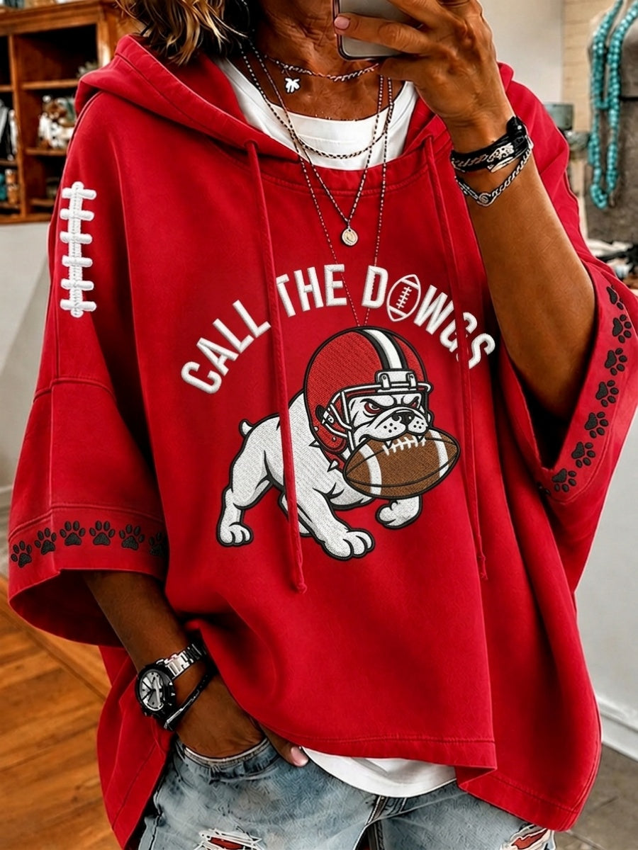 Women's University Football Fan Casual Loose Hoodie