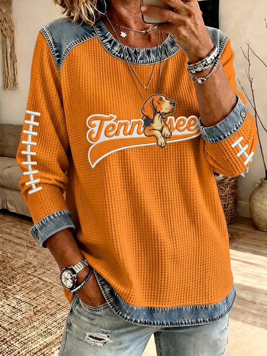 Women'S Football Printed Casual Long Sleeve Top