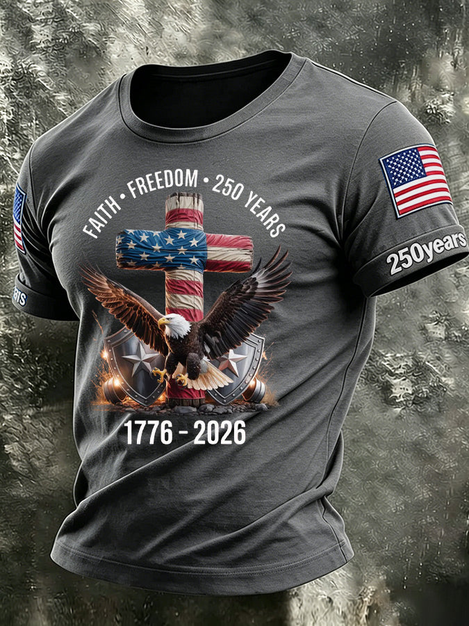Men'S America Flag Printed Casual T-Shirt