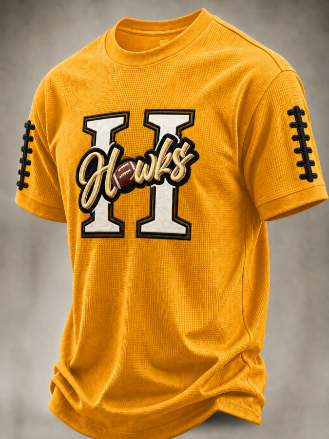 Men'S Football Fans Printed Waffle T-Shirt