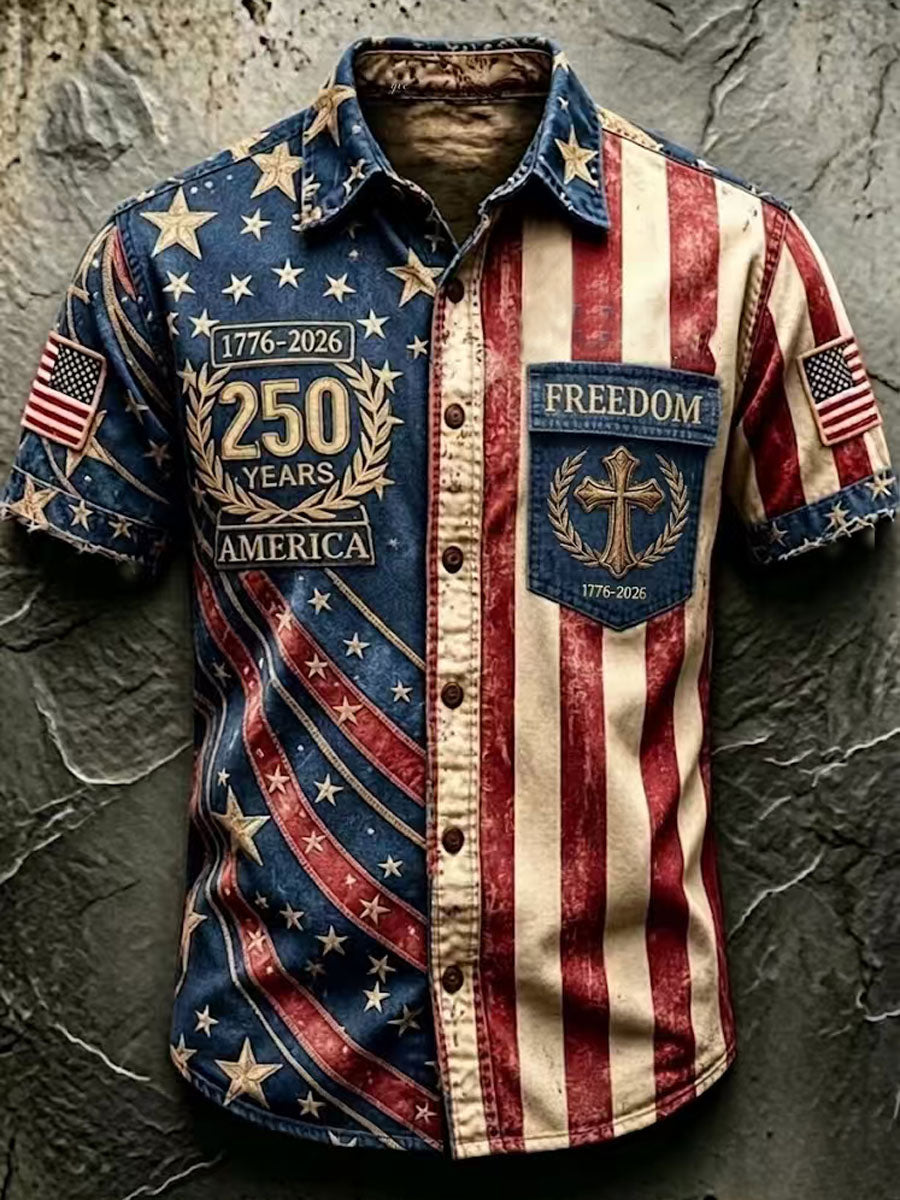 Men'S 250Th Anniversary National Faith Print  Shirt