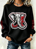 Women'S Football Print Long Sleeved Round Neck Sweatshirt