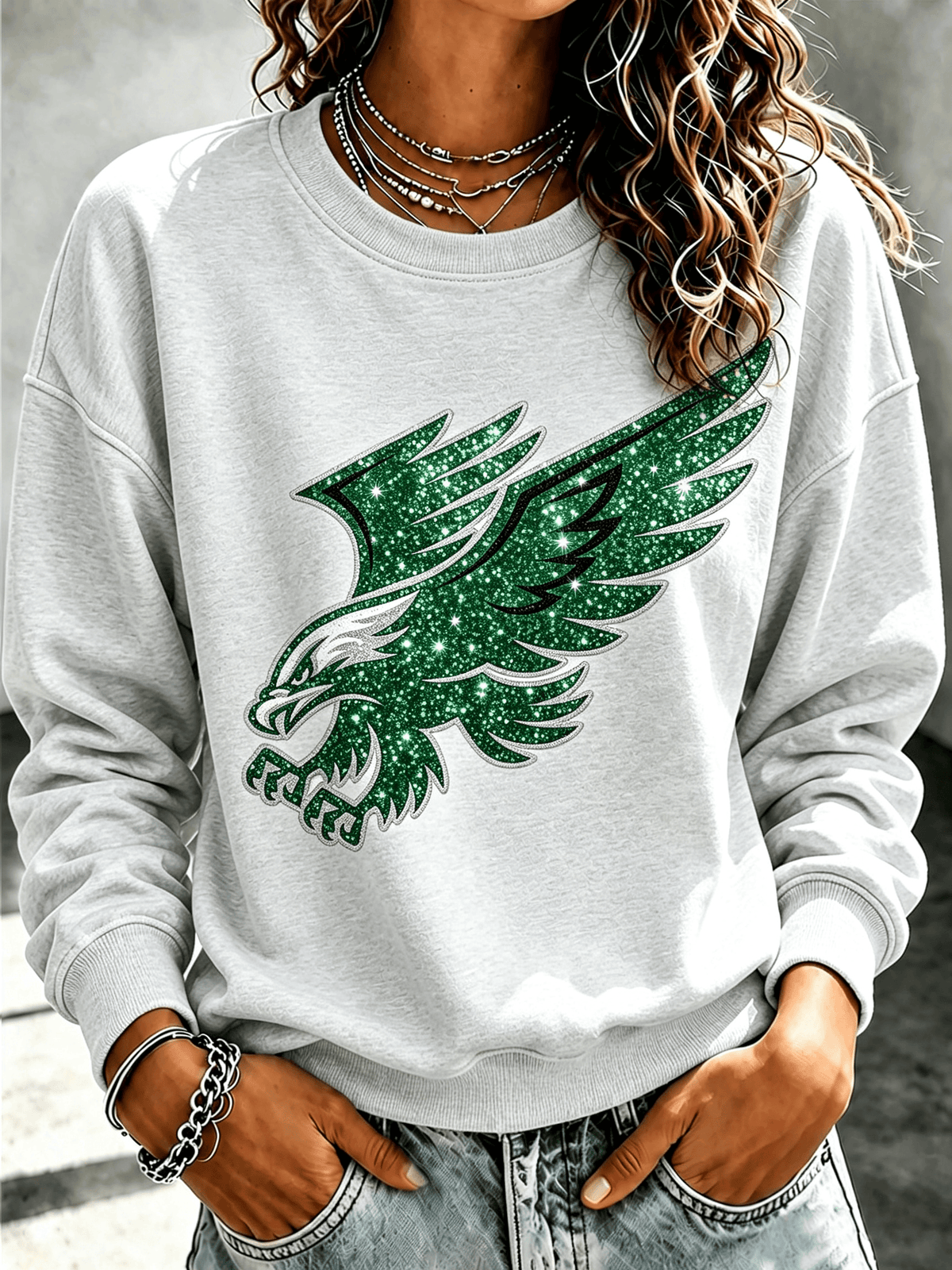 Women'S Football Printed Round Neck T-Shirt